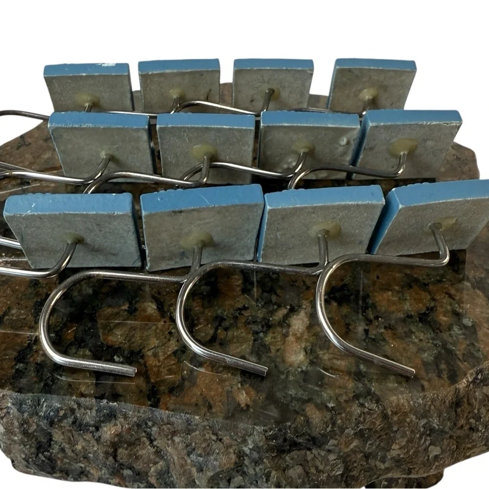 Vintage SET of 12 Shower Curtain Hooks Blue Water Farmhouse Shabby Cottagecore